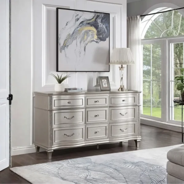 Evangeline Led Light Bedroom Set Silver Oak By Coaster Furniture - Image 6