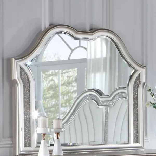 Evangeline Silver Oak Dresser Mirror By Coaster Furniture - Image 2