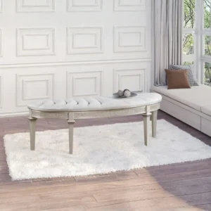 Evangeline Curved Fabric Upholstered Bedroom Bench By Coaster Furniture