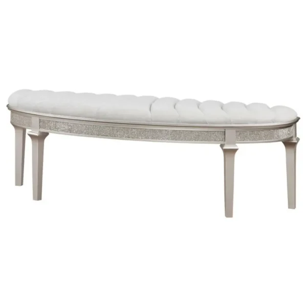 Evangeline Curved Fabric Upholstered Bedroom Bench By Coaster Furniture - Image 2