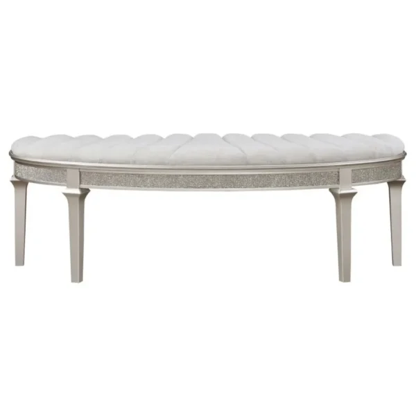 Evangeline Curved Fabric Upholstered Bedroom Bench By Coaster Furniture - Image 3
