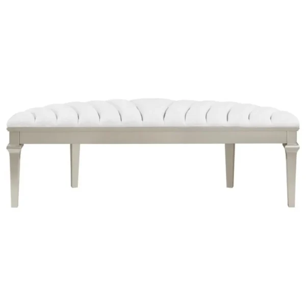 Evangeline Curved Fabric Upholstered Bedroom Bench By Coaster Furniture - Image 6