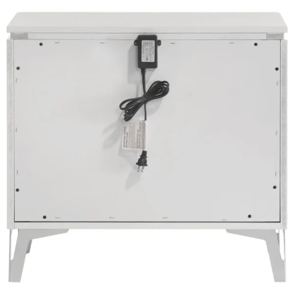 Cassia White High Gloss Nightstand By Coaster Furniture - Image 5