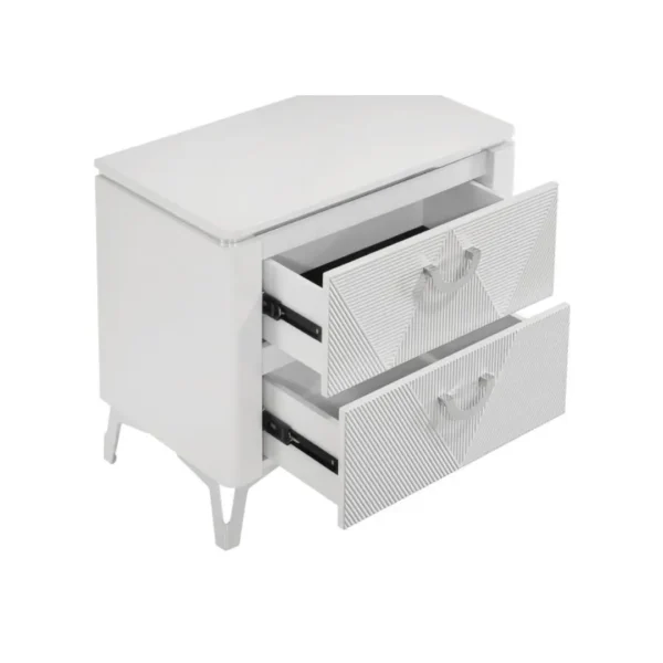 Cassia White High Gloss Nightstand By Coaster Furniture - Image 6