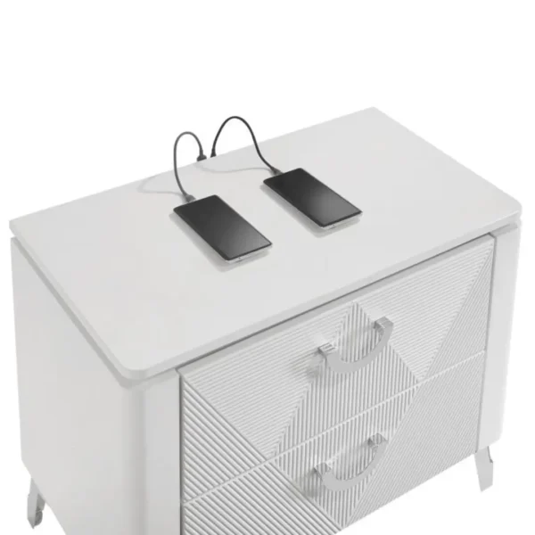 Cassia White High Gloss Nightstand By Coaster Furniture - Image 7