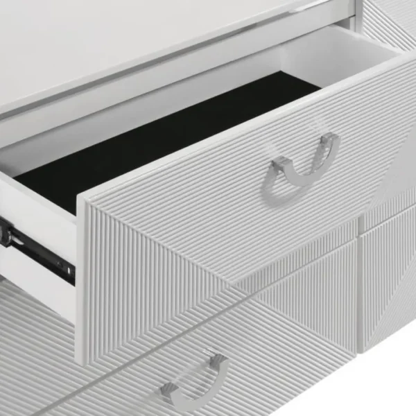 Cassia 6 Drawer Bedroom Dresser White High Gloss By Coaster Furniture - Image 5
