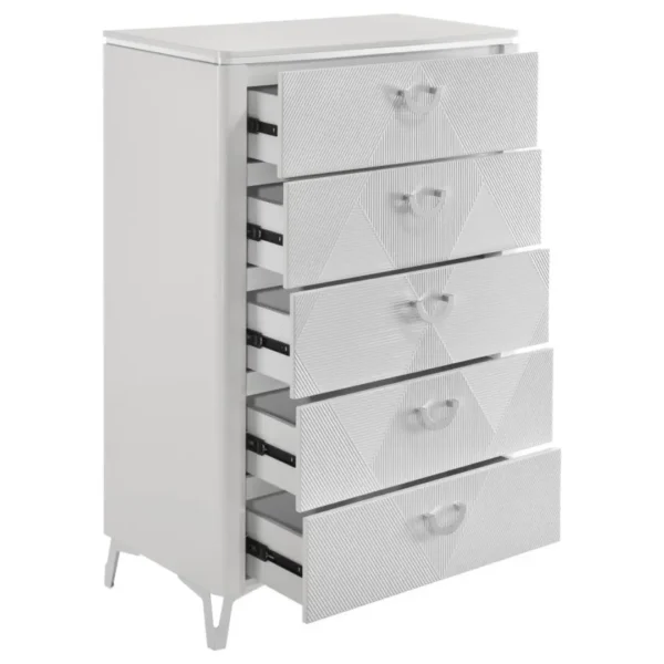 Cassia White High Gloss Chest By Coaster Furniture - Image 2