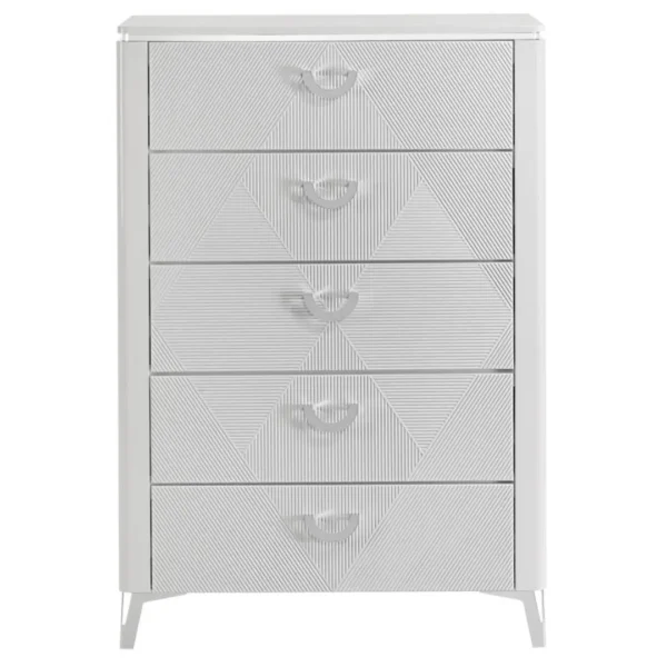 Cassia White High Gloss Chest By Coaster Furniture - Image 3