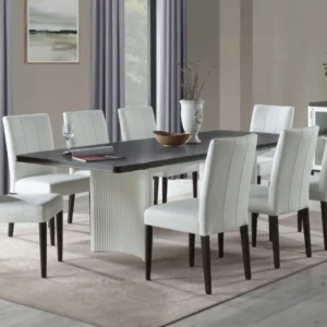 Carena White and Walnut Dining Table Rectangle By ACME