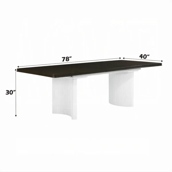 Carena White and Walnut Dining Table Rectangle By ACME - Image 2