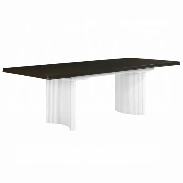 Carena White and Walnut Dining Table Rectangle By ACME - Image 4