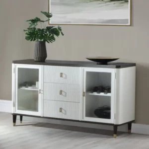 Carena Server Sideboard in White and Walnut By ACME