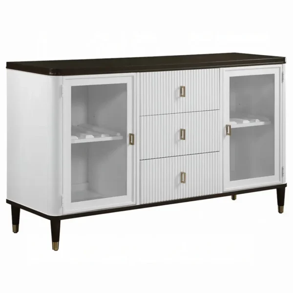 Carena Server Sideboard in White and Walnut By ACME - Image 4