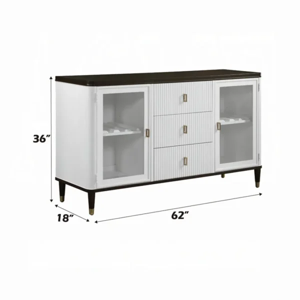Carena Server Sideboard in White and Walnut By ACME - Image 5