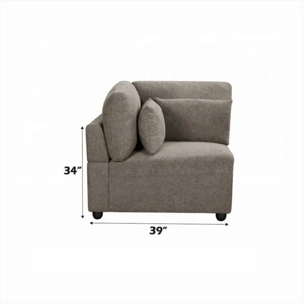 Rylie Brown Linen Modular Chair By ACME - Image 5