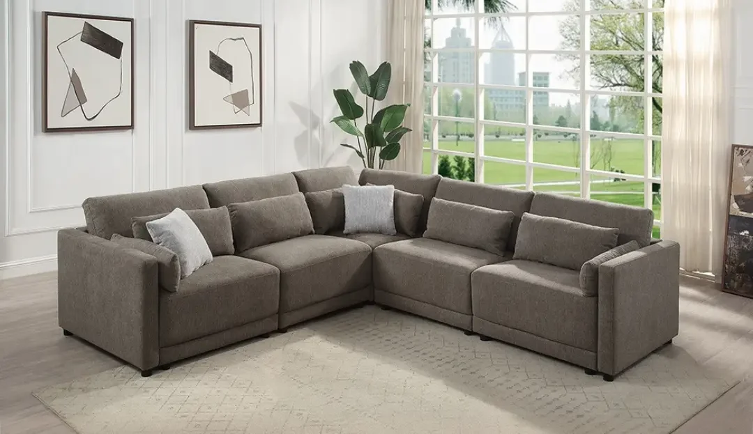 Brown sectional living room set