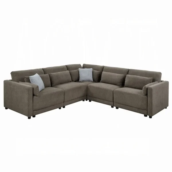 Rylie Brown Linen Sectional Sofa By ACME - Image 2