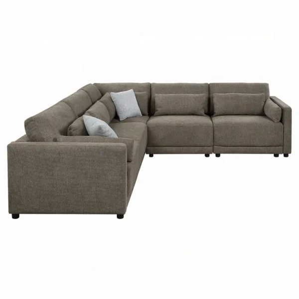 Rylie Brown Linen Sectional Sofa By ACME - Image 3