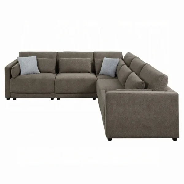 Rylie Brown Linen Sectional Sofa By ACME - Image 4