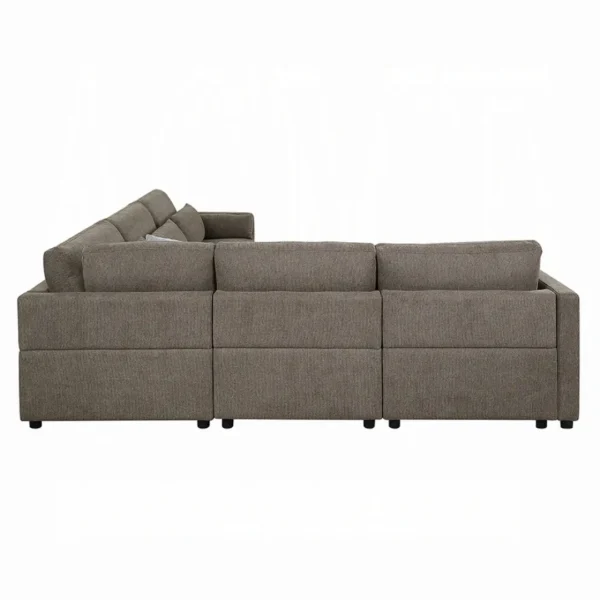 Rylie Brown Linen Sectional Sofa By ACME - Image 5