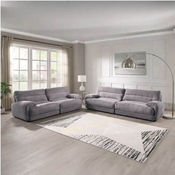 Cadenza Gray Corduroy Loveseat By ACME - Image 2