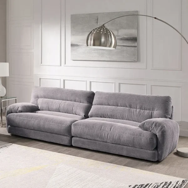 Cadenza Gray Corduroy Sofa Set 2 Piece By ACME - Image 2