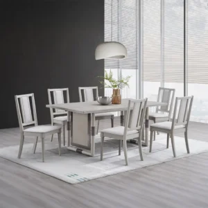 Marta Pedestal Dining Table Set for 4 By ACME