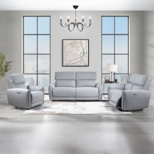 Jeromie Gray Leather Recliner Sofa Set By ACME