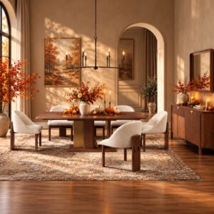 Ouida Brown Dining Table Set for 6 by ACME