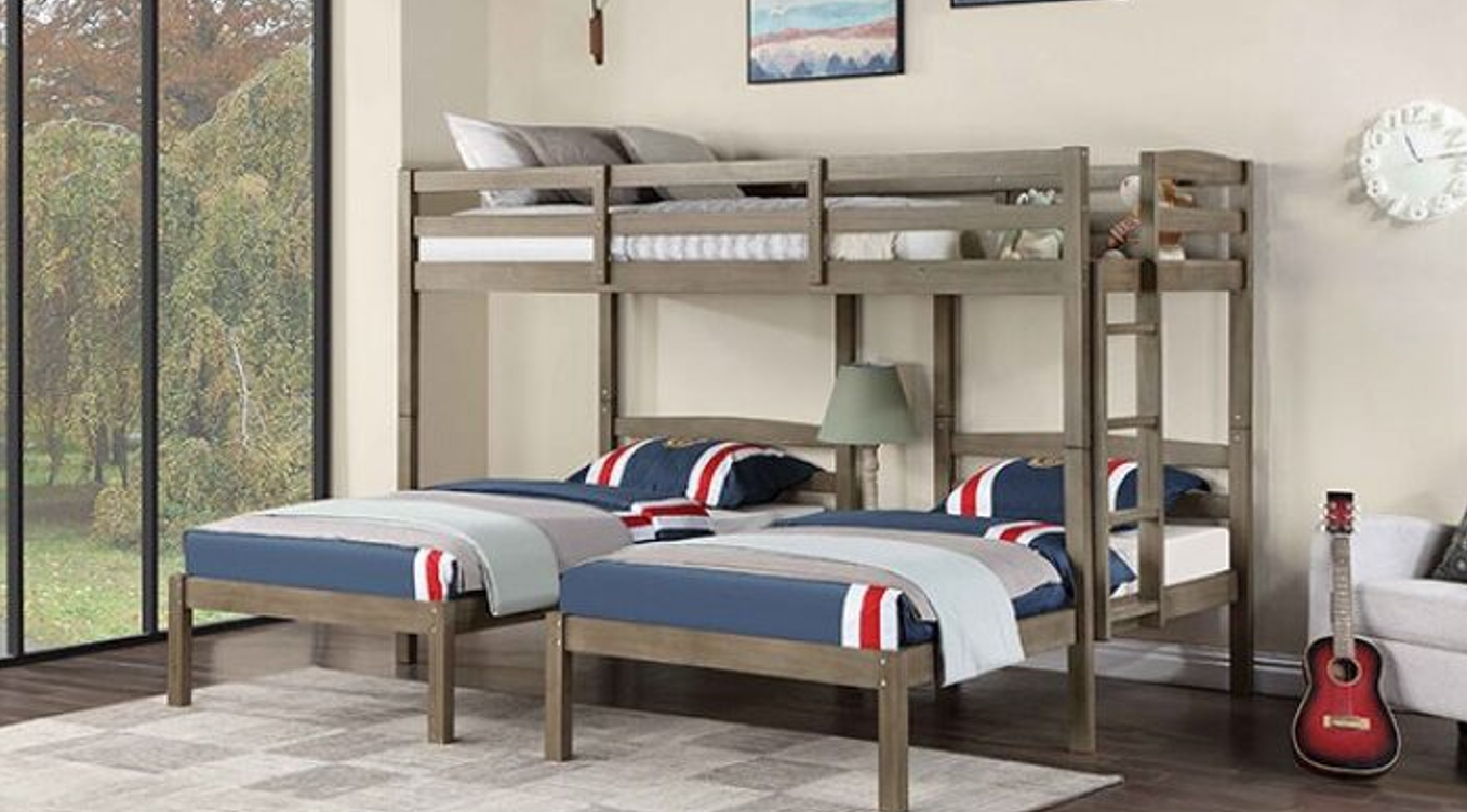 Triple bunk bed in a bunk bed vs two twin beds comparison