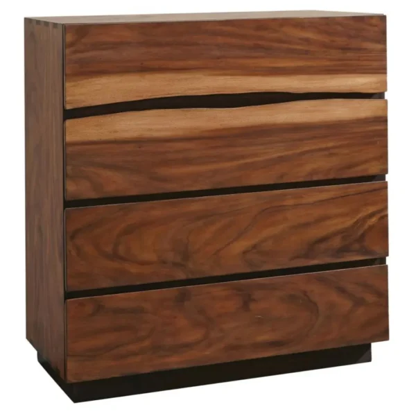 Winslow Smokey Walnut 4 Drawer Bedroom Chest By Coaster Furniture - Image 2