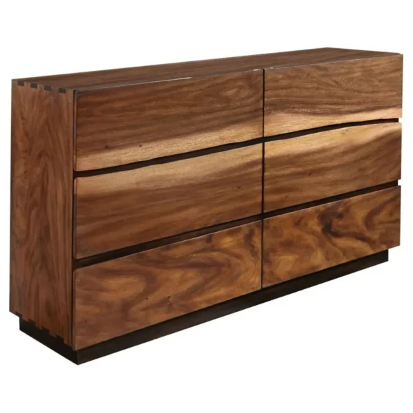 Winslow 6 Drawer Mahogany Wood Dresser By Coaster Furniture - Image 2