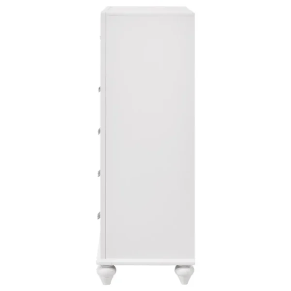 Barzini 5 Drawer White Bedroom Chest By Coaster Furniture - Image 4
