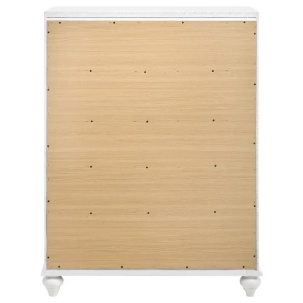 Barzini 5 Drawer White Bedroom Chest By Coaster Furniture - Image 6