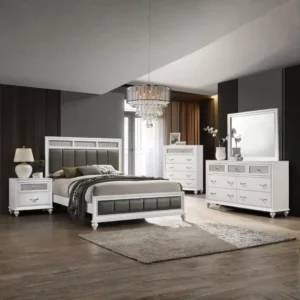 Barzini Bedroom Furniture Set White By Coaster Furniture