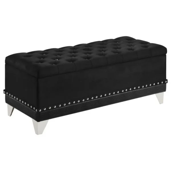 Barzini Black Storage Bench for Bedroom By Coaster Furniture - Image 2