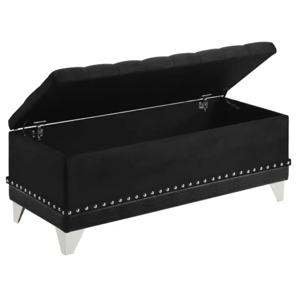 Barzini Black Storage Bench for Bedroom By Coaster Furniture - Image 3