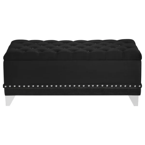 Barzini Black Storage Bench for Bedroom By Coaster Furniture - Image 4