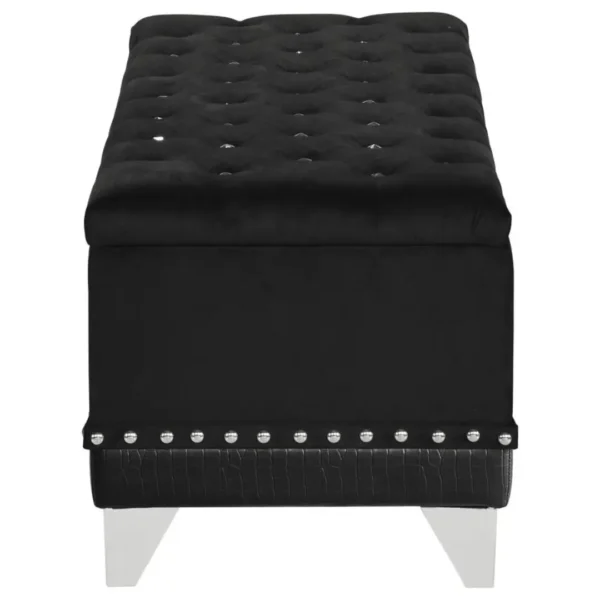 Barzini Black Storage Bench for Bedroom By Coaster Furniture - Image 5