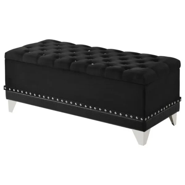 Barzini Black Storage Bench for Bedroom By Coaster Furniture - Image 6