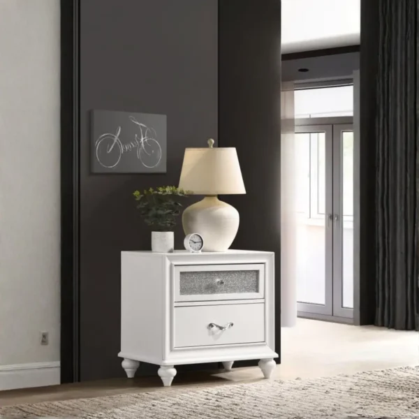 Barzini Bedroom Furniture Set White By Coaster Furniture - Image 3