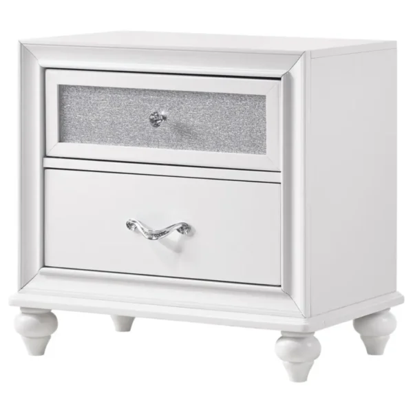 Barzini White Nightstand with Drawers By Coaster Furniture - Image 3