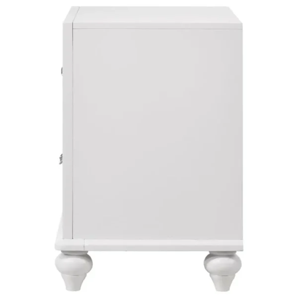 Barzini White Nightstand with Drawers By Coaster Furniture - Image 4