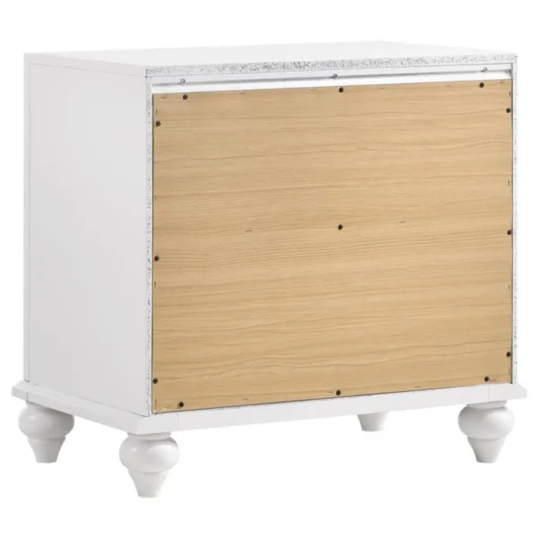 Barzini White Nightstand with Drawers By Coaster Furniture - Image 5