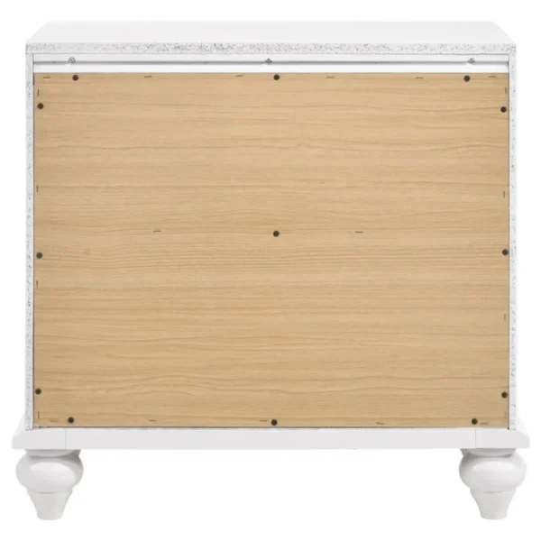 Barzini White Nightstand with Drawers By Coaster Furniture - Image 6