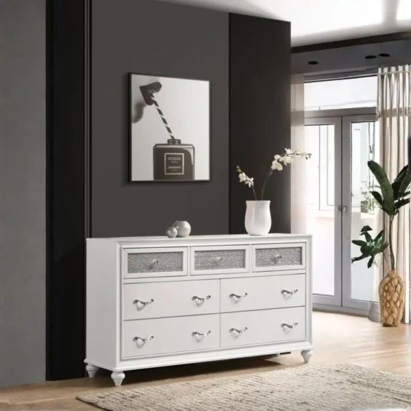 Barzini Bedroom Furniture Set White By Coaster Furniture - Image 5