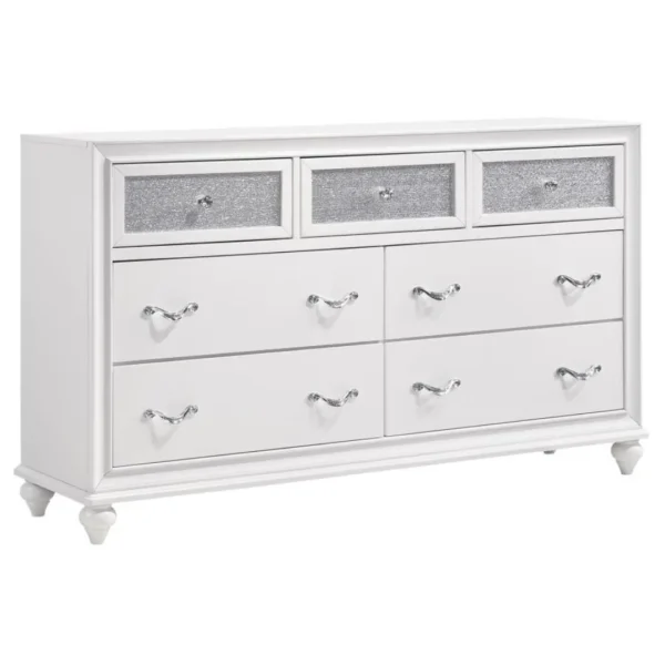 Barzini 7 Drawer Wooden White Dresser By Coaster Furniture - Image 2