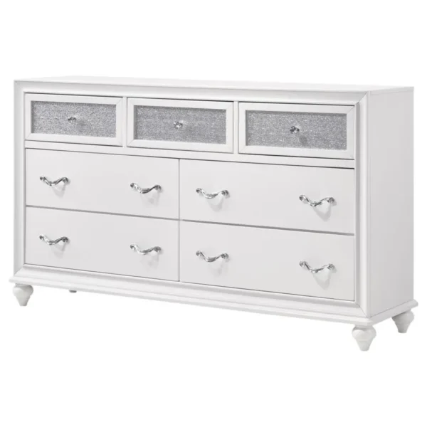 Barzini 7 Drawer Wooden White Dresser By Coaster Furniture - Image 3