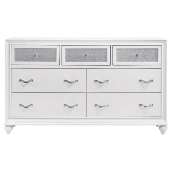 Barzini 7 Drawer Wooden White Dresser By Coaster Furniture - Image 4