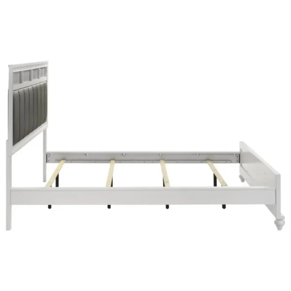 Barzini Tufted White Bed By Coaster Furniture - Image 4